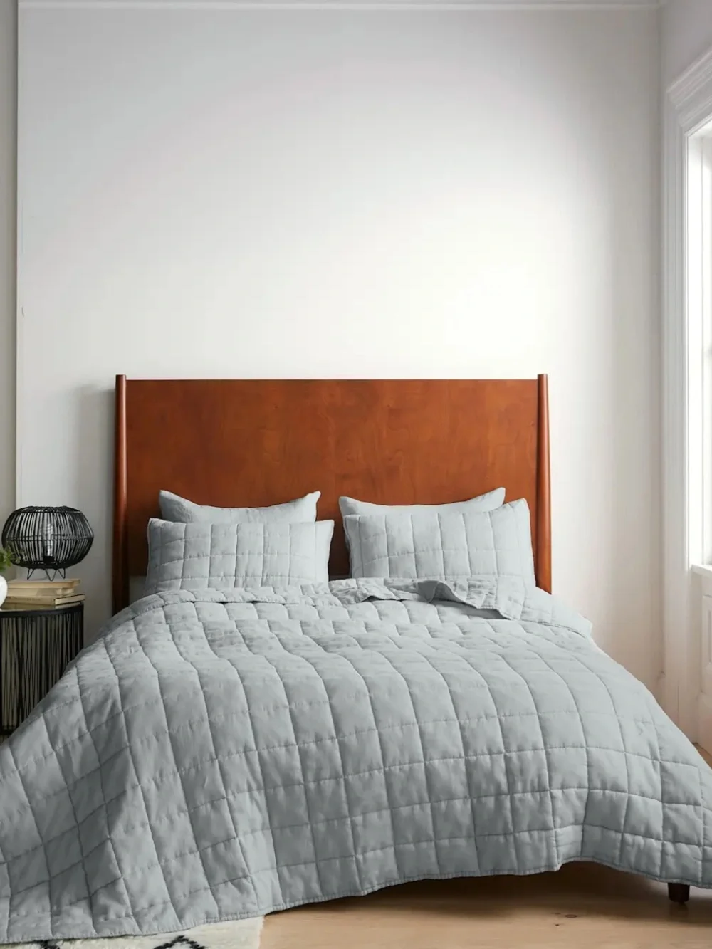 Quince Organic European Linen Mist Quilted Comforter - Soft Home Bedding